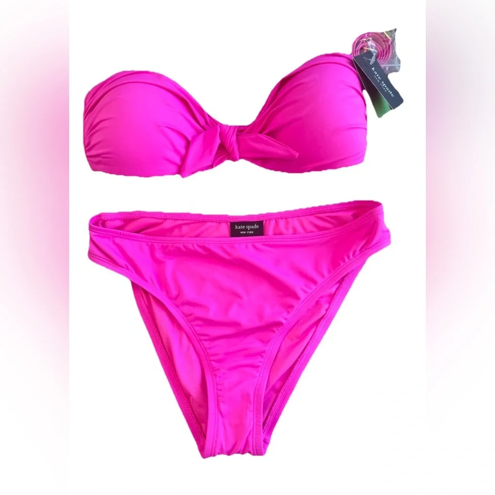 Kate Spade hot pink two piece bikini, medium, new with tags!
